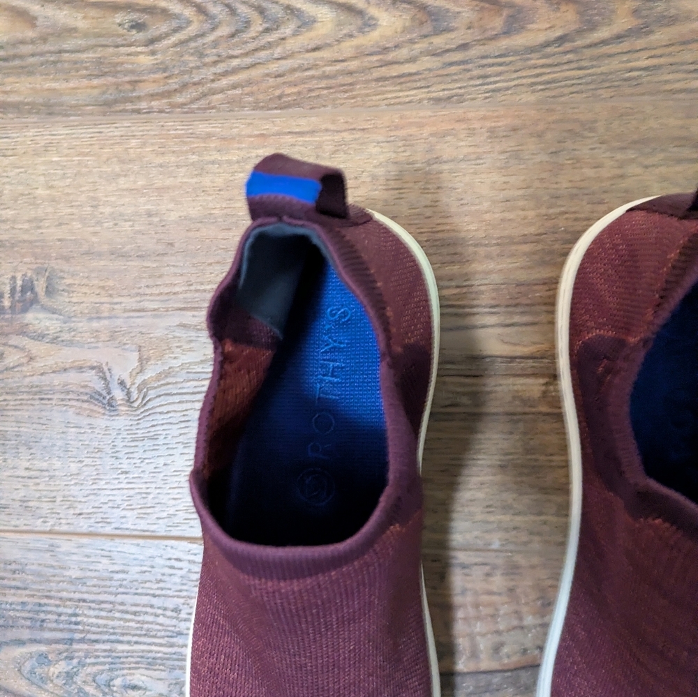 Rothy's Berry Lattice Chelsea Boot Sneakers Plum Slip-On Sneakers Size 9 - Picture 4 of 9